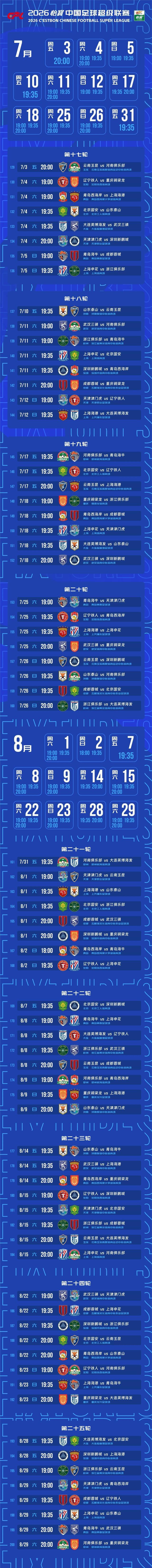 1771073086524025983.jpg 星空体育足球直播-2026中超赛程:揭幕战成都VS深圳 次轮上演京鲁PK